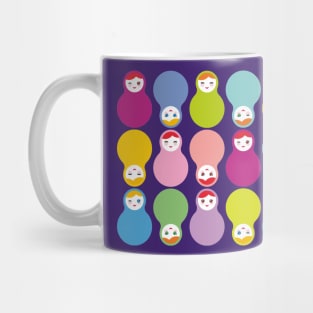 Russian dolls matryoshka pastel colors. Mug